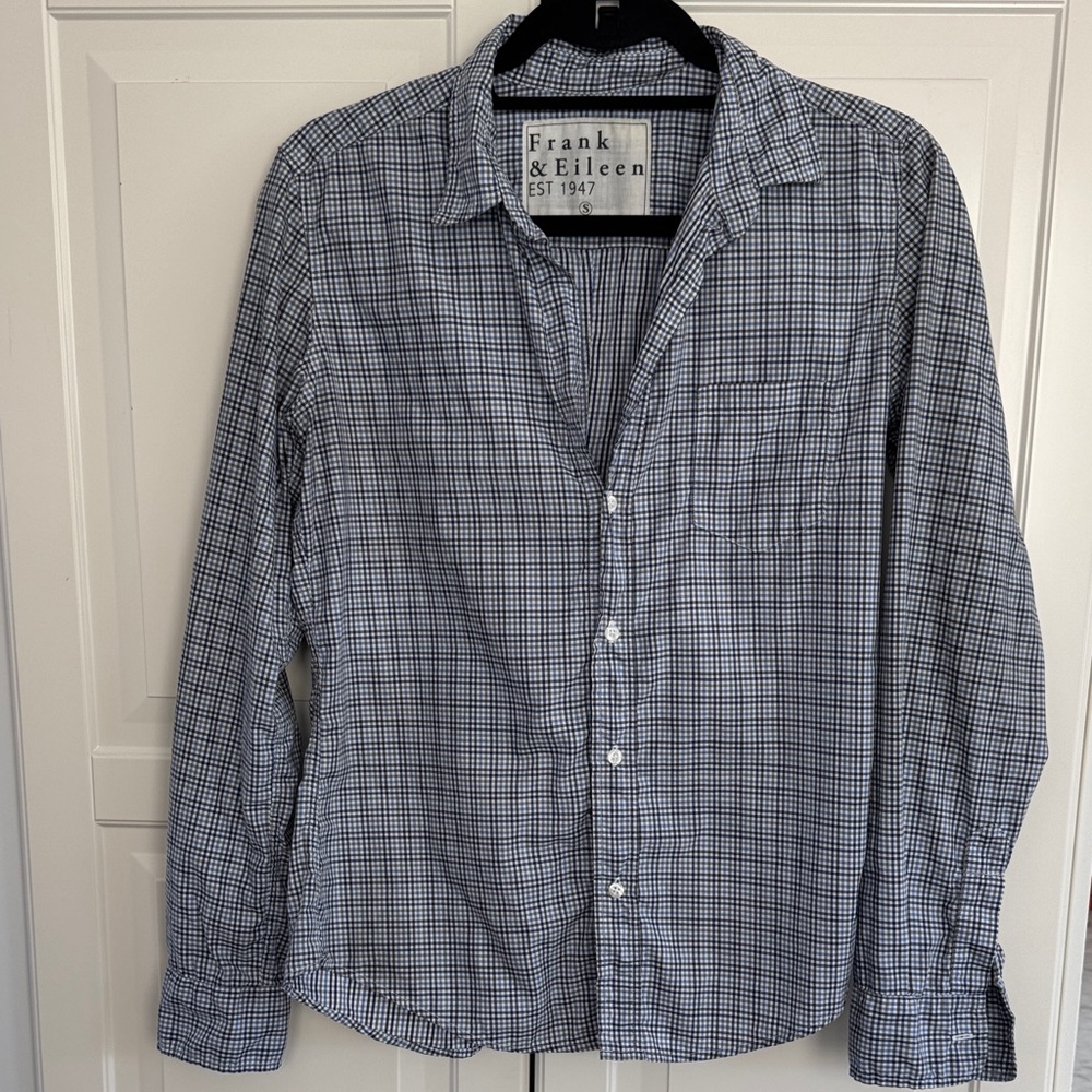 Frank & Eileen Women’s Navy Plaid Shirt
